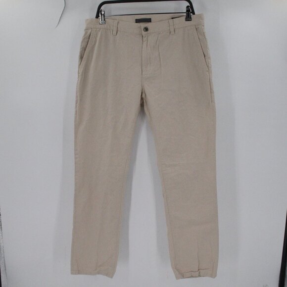 John Varvatos Pants Men's 34 L30 solid chino casual Straight Leg Cotton trouser